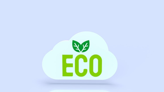 Photo le cloud eco pour le rendu 3d du concept d'écologie