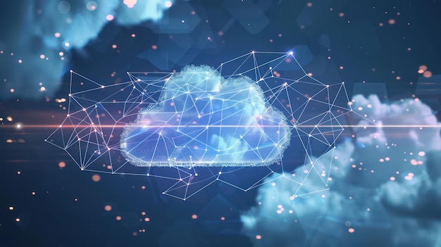 Cloud et réseau Données avec la science et la technologie Concept