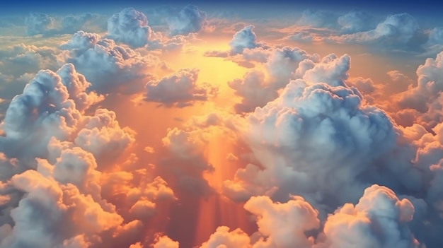 Cloudscape survolant le ciel