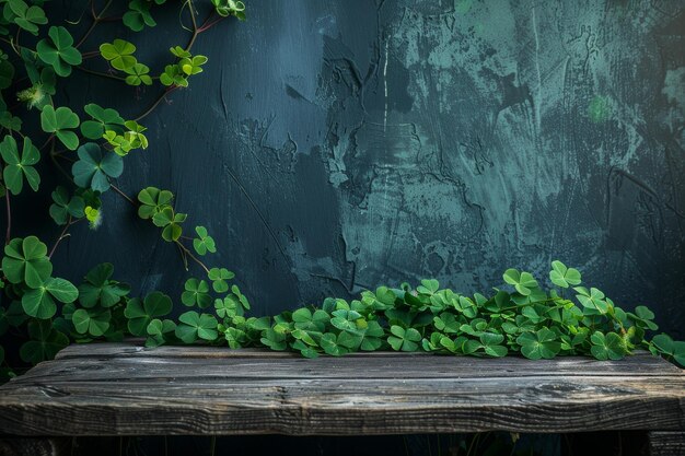 Clover vert sur fond blanc Vue supérieure avec IA génératrice d'espace de copie