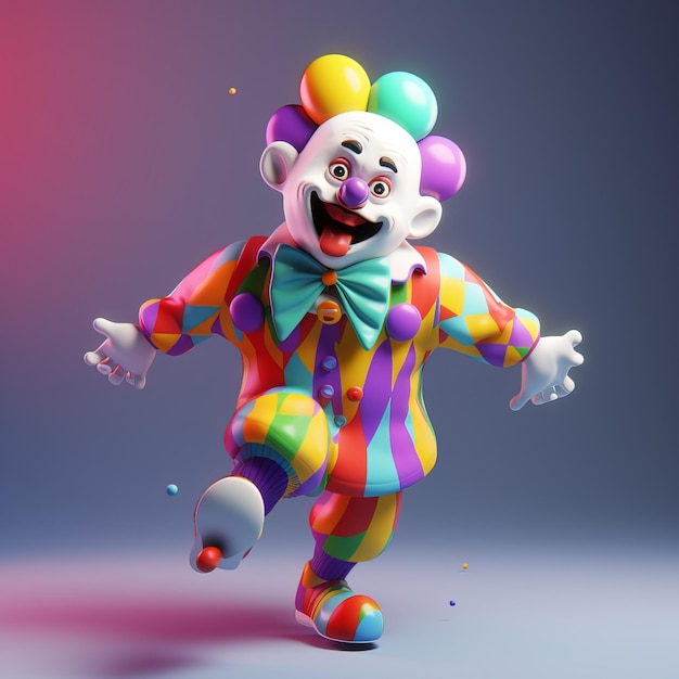 Un clown de cirque fou coloré