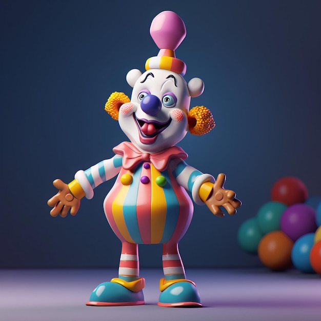 Un clown de cirque fou coloré