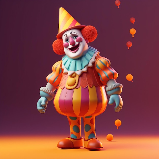 Un clown de cirque fou coloré