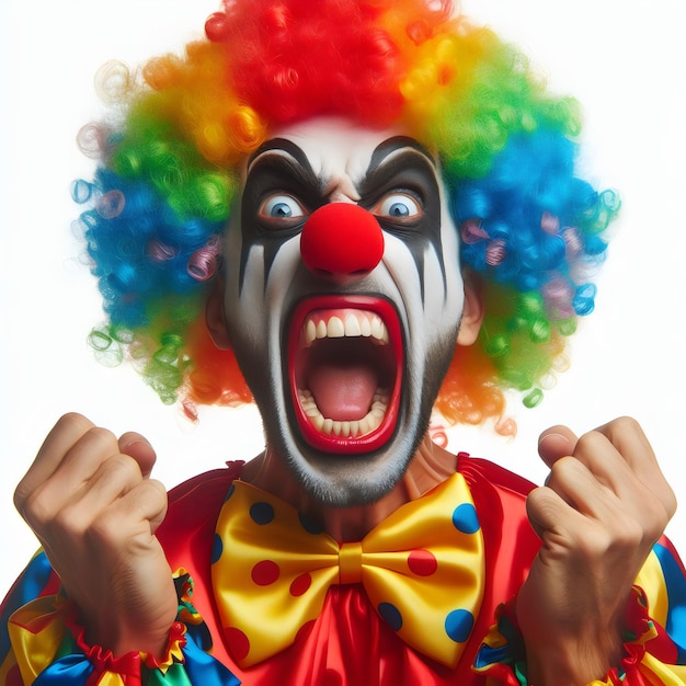 Photo un clown avec un grand sourire sur le visage