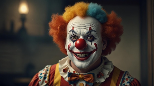 un clown avec un gros sourire et un grand sourire