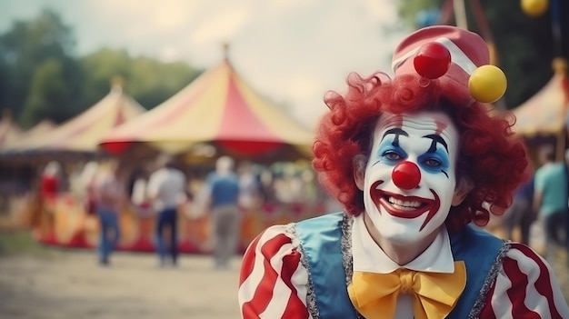 un clown avec un sourire fou