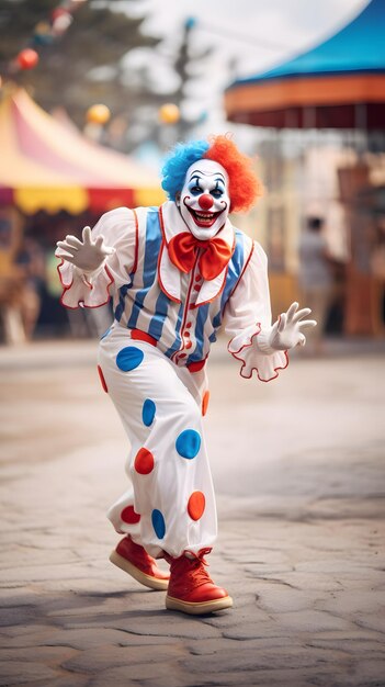 un clown avec un sourire fou