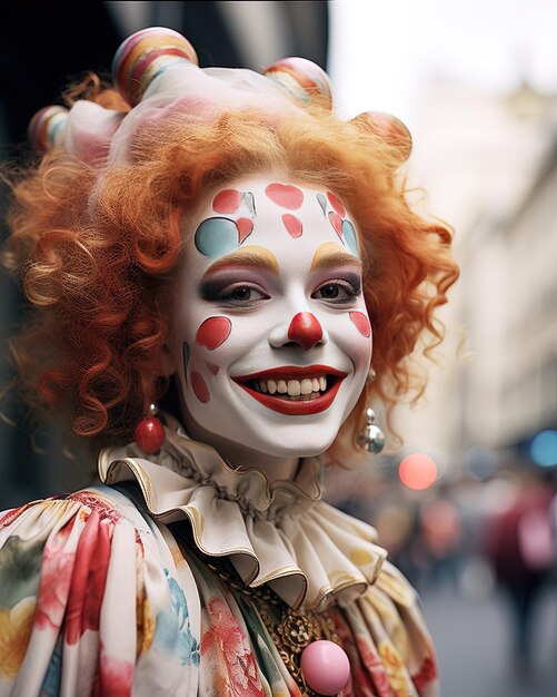 un clown avec un visage de clown et les mots clown dessus