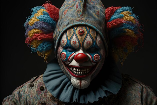 Photo un clown avec un visage qui a les yeux ouverts