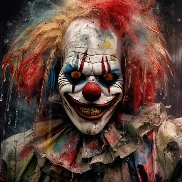 Photo un clown avec un visage rouge et les mots clown sur le visage