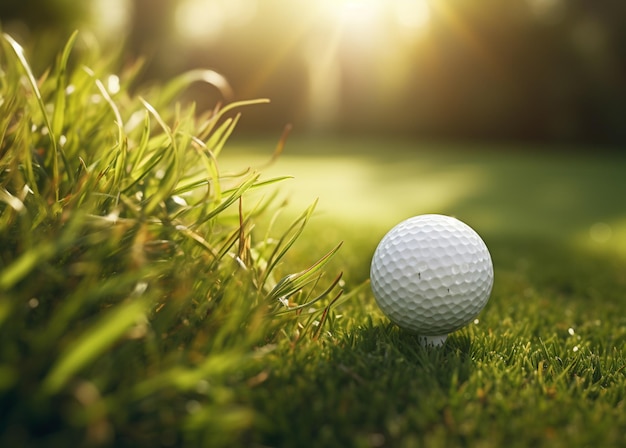 Club de golf et balle dans l'herbe Photo de haute qualité