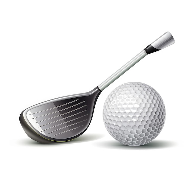 Club de golf et balle de golf clipart distinctifs séparés