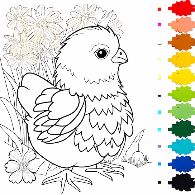 Clucky Color Quest Poulet à colorier par numéros pour les tout-petits