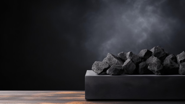 Coal Abstract Podium de produit minimaliste La scène de présentation du produit Salle 3D avec plate-forme géométrique Piédestal de scène Maquette de podium générée par Ai pour une publicité de produit