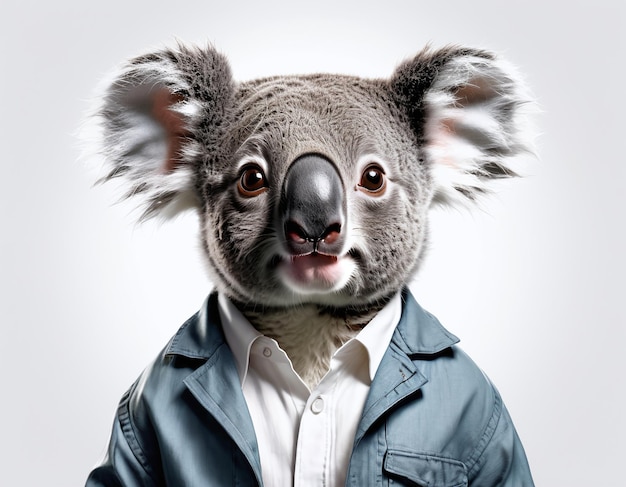 Photo coala mignon avec des vêtements humains illustration d'animal anthropomorphique