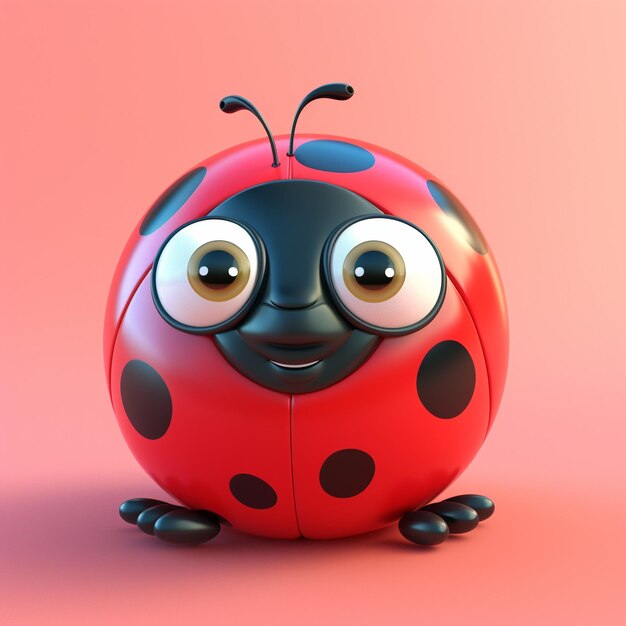 Photo la coccinelle de dessin animé en 3d