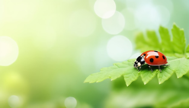 une coccinelle sur une feuille