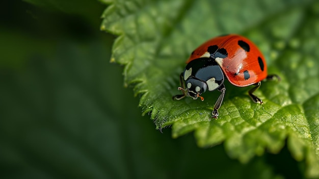 la coccinelle sur les feuilles de verbena mangeant des pucerons génératif Ai