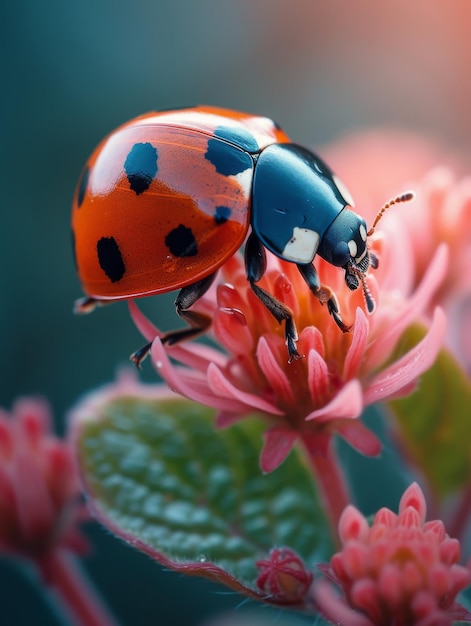 La coccinelle en fleur dans le jardin