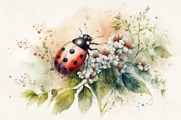 Une coccinelle sur une fleur