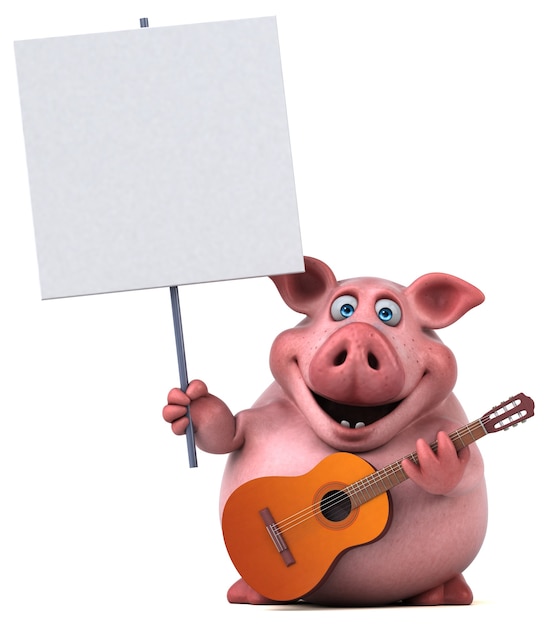 Cochon amusant - Illustration 3D