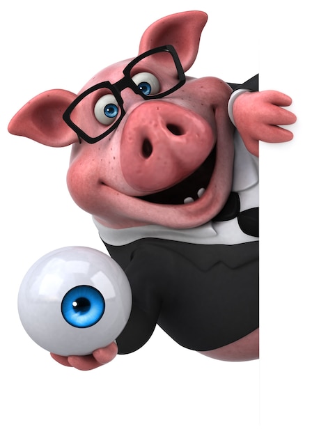 Cochon amusant - Illustration 3D