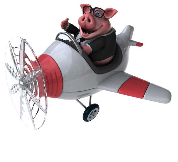 Cochon amusant - Illustration 3D