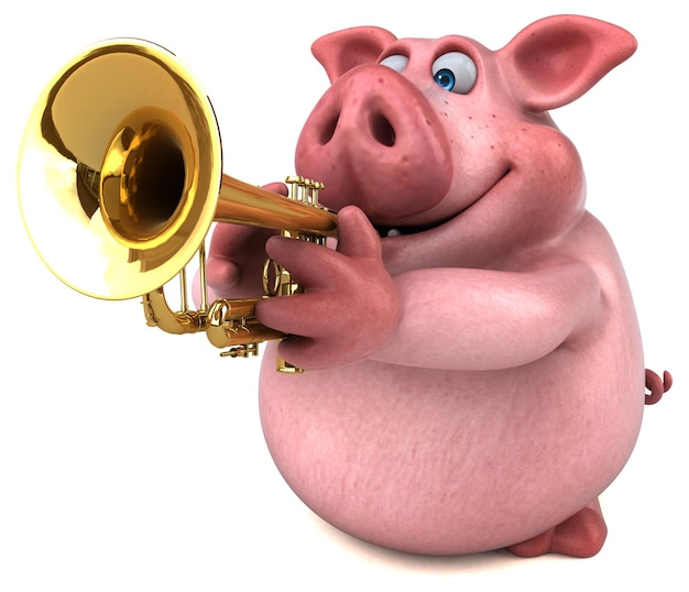 Cochon amusant - Illustration 3D