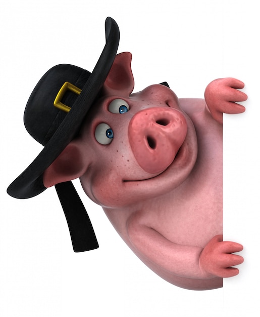 Cochon amusant - Illustration 3D