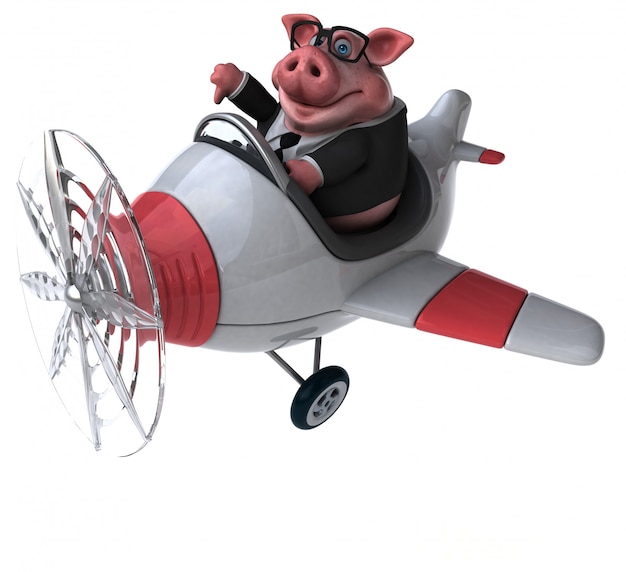 Cochon amusant - Illustration 3D