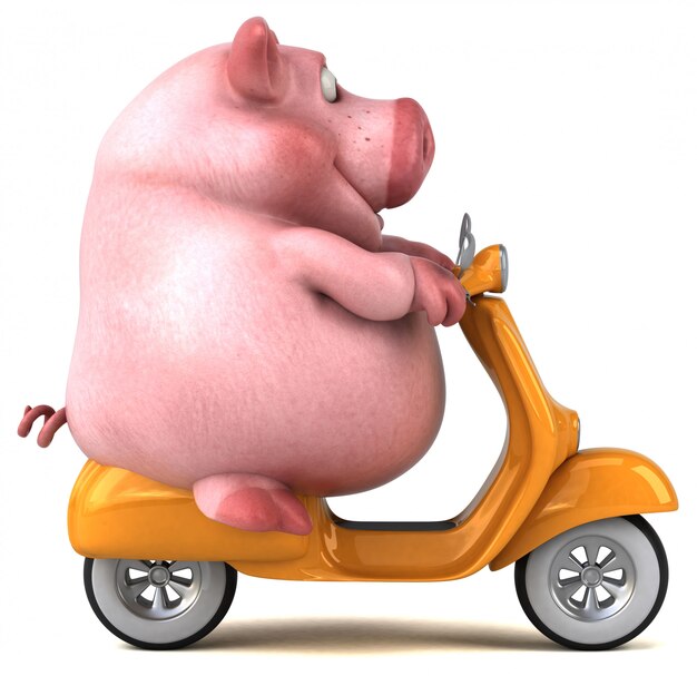 Cochon amusant - Illustration 3D