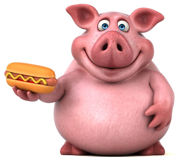 Cochon amusant - Illustration 3D