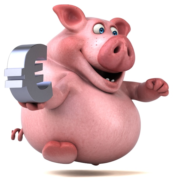 Cochon amusant - Illustration 3D