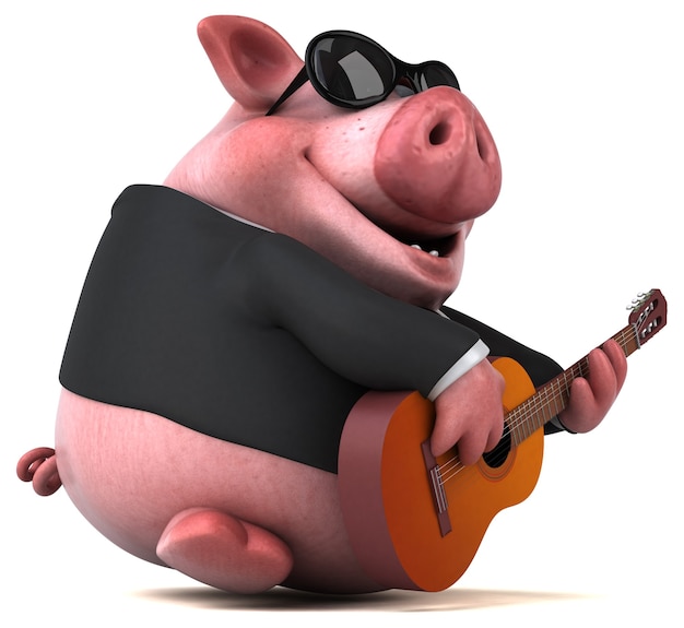 Cochon amusant - Illustration 3D