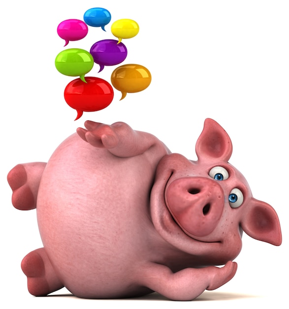 Cochon amusant - Illustration 3D