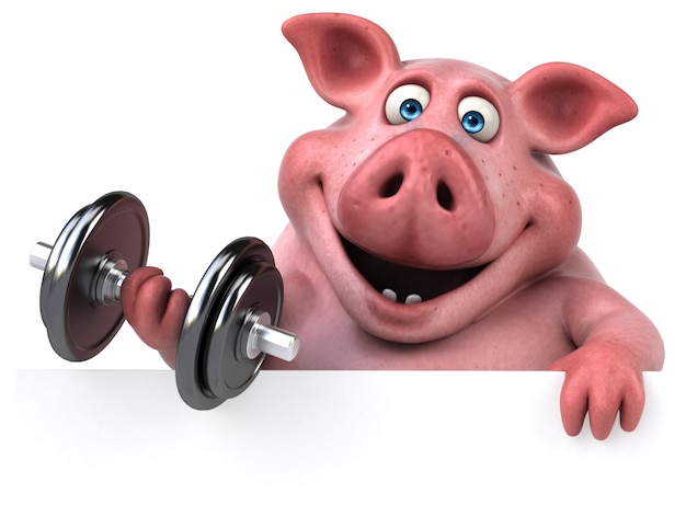 Cochon amusant - Illustration 3D