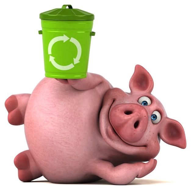 Cochon amusant - Illustration 3D