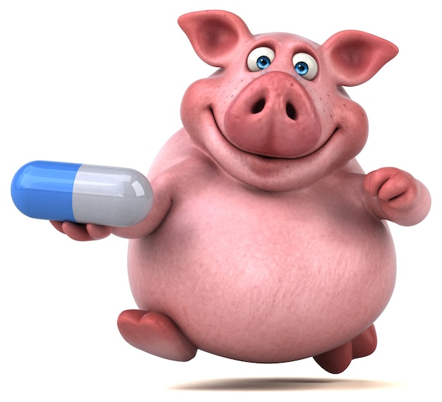 Cochon amusant - Illustration 3D