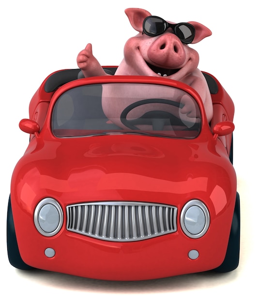 Cochon amusant - Illustration 3D