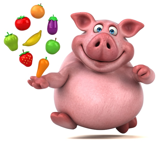 Cochon amusant - Illustration 3D