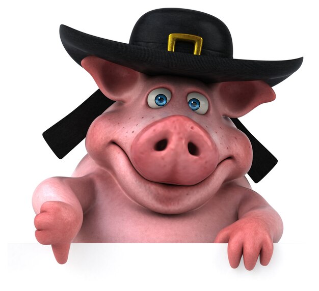 Cochon amusant - Illustration 3D