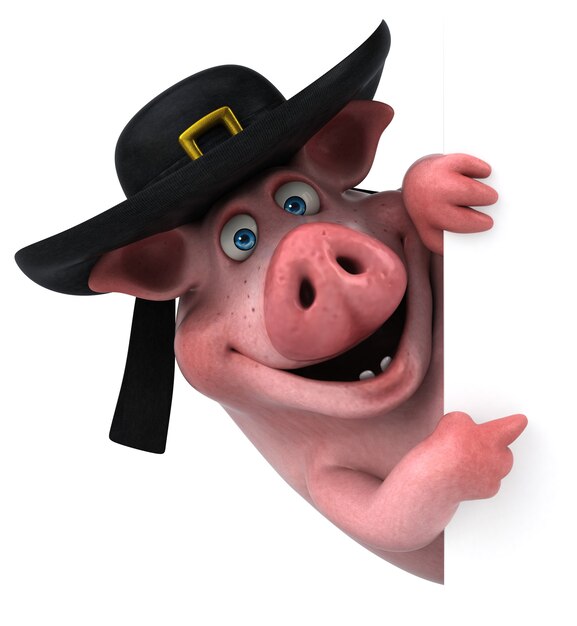 Cochon amusant - Illustration 3D