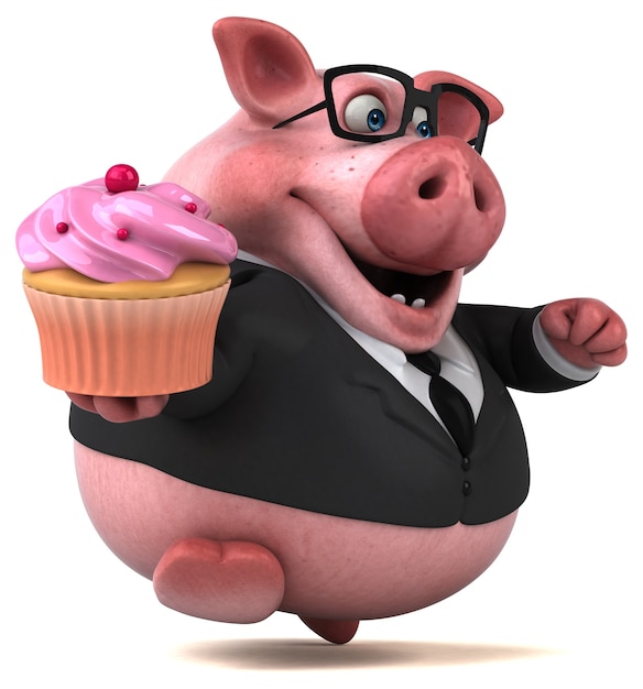 Cochon amusant - Illustration 3D