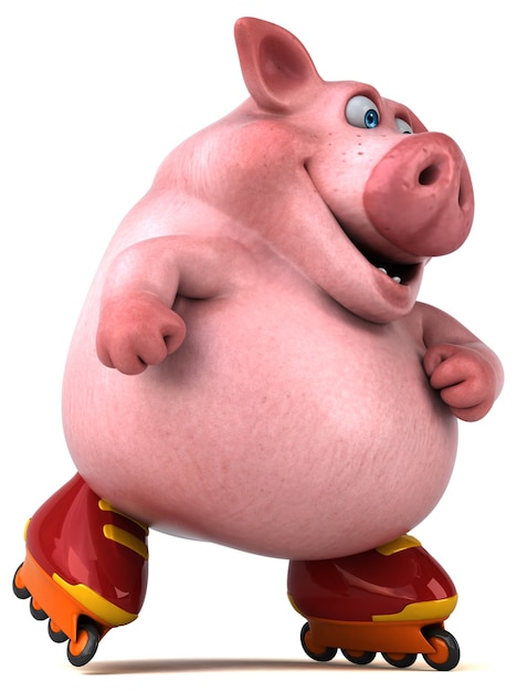 Cochon amusant - Illustration 3D