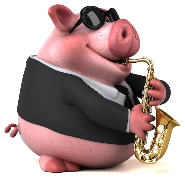 Cochon amusant - personnage 3D