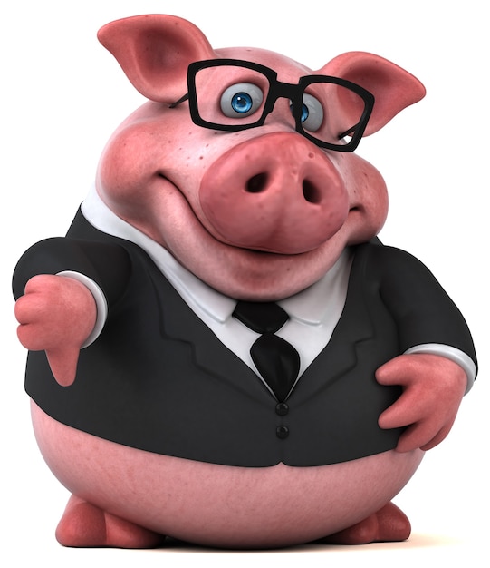 Cochon amusant - personnage 3D