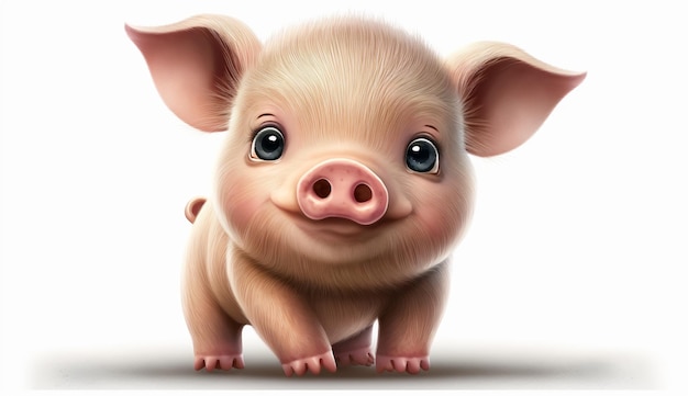 Un cochon aux yeux bleus