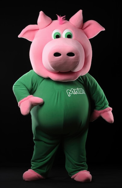 Cochon en costume de cochon vert