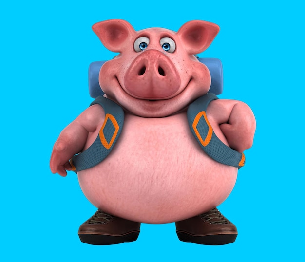Le cochon de dessin animé 3D amusant