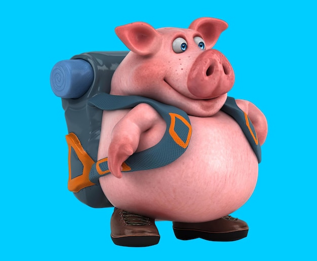 Le cochon de dessin animé 3D amusant